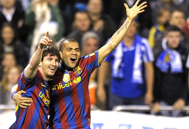 Lionel Messi and Dani Alves previously spent eight seasons alongside each other at Barcelona