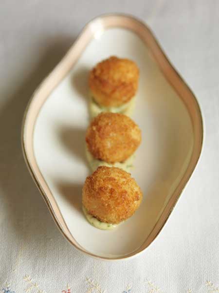 Smoked haddock arancini can be made into smaller bite-sized pieces for canapés