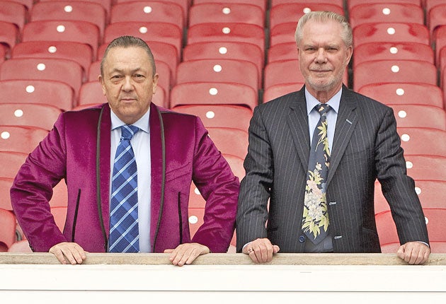David Sullivan (left) said: 'Fernandes wanted to buy 51 per cent of the club for two bob. He thinks we are desperate for the small amount of money he offered'