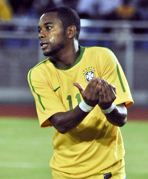 Robinho went on loan to Santos