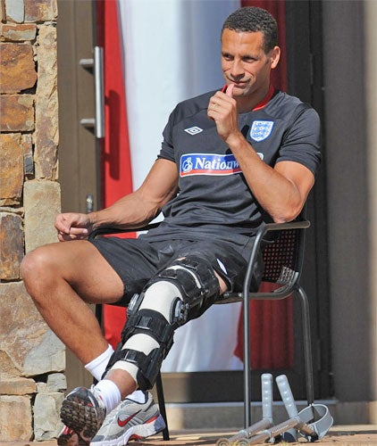 Ferdinand was injured during training for the World Cup