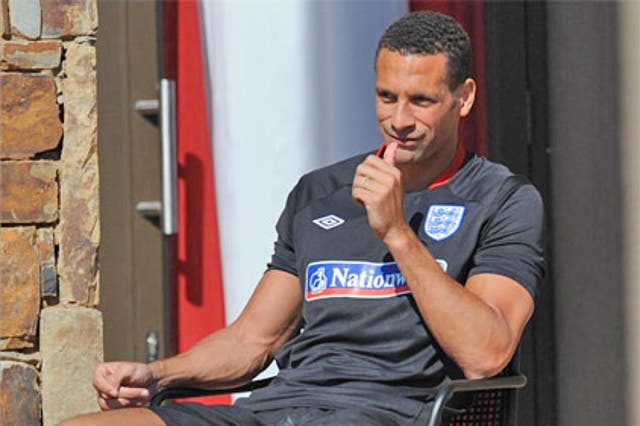 Ferdinand was injured while training for England