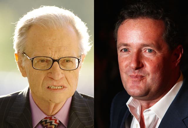 Piers Morgan (right) spoke of his dream job tonight. He replaces Larry King at CNN