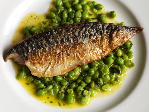 Mackerel with peas and orange is a nice clean summery dish