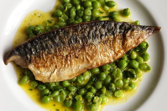 Mackerel with peas and orange is a nice clean summery dish