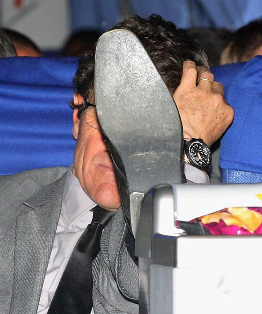 Capello pictured after the Germany defeat