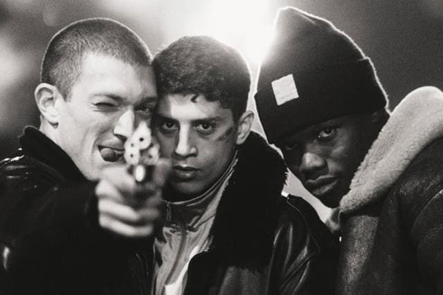 Vincent Cassel, Sa?d Taghmaoui, and Hubert Koundé in La Haine (1995), directed by Mathieu Kassovitz. They were children of the banlieues