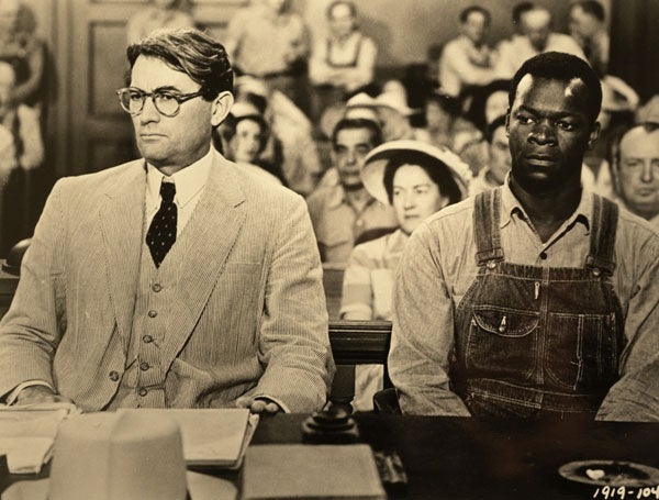 Gregory Peck and Brock Peters in the 1962 film of Harper lee’s classic ‘To Kill a Mockingbird’