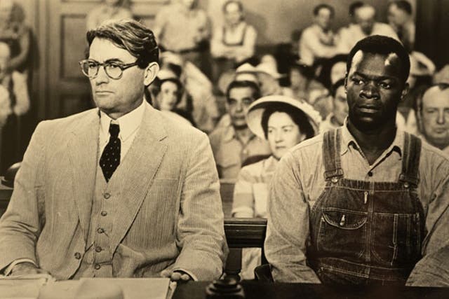 <p>Gregory Peck and Brock Peters in the 1962 film of To Kill a Mockingbird</p>