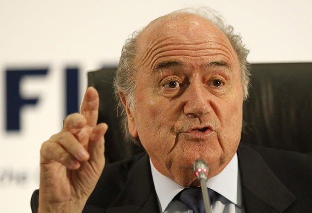 A clearly riled Sepp Blatter accused 'The Sunday Times' of entrapment