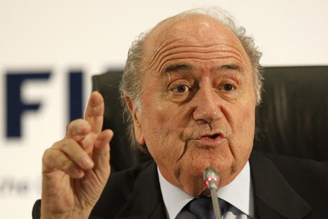 A clearly riled Sepp Blatter accused 'The Sunday Times' of entrapment