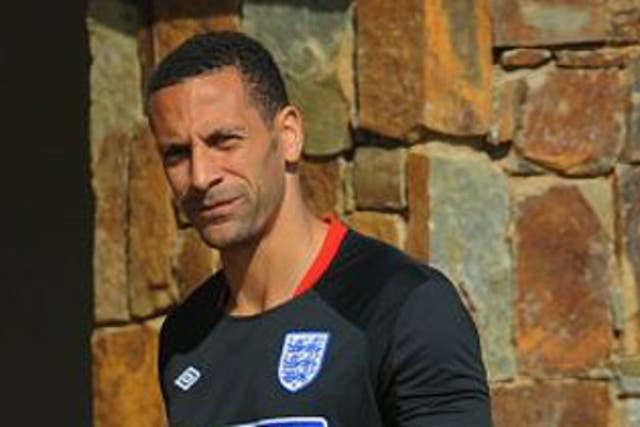 Ferdinand has been out injured since the World Cup