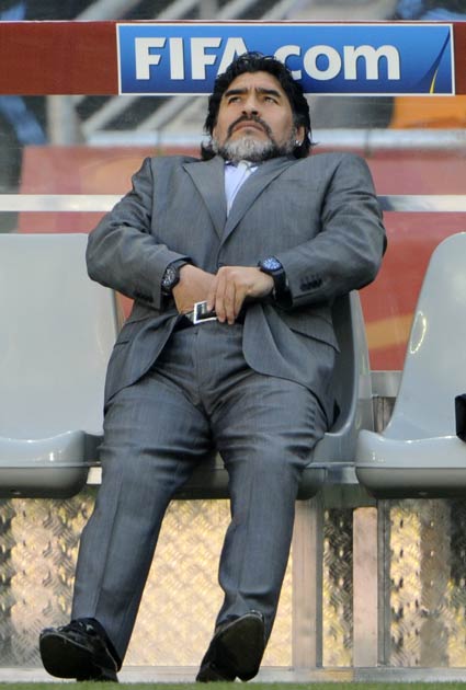 Maradona managed Argentina at the World Cup
