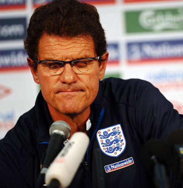 Capello was depicted asa donkey in today's Sun newspaper