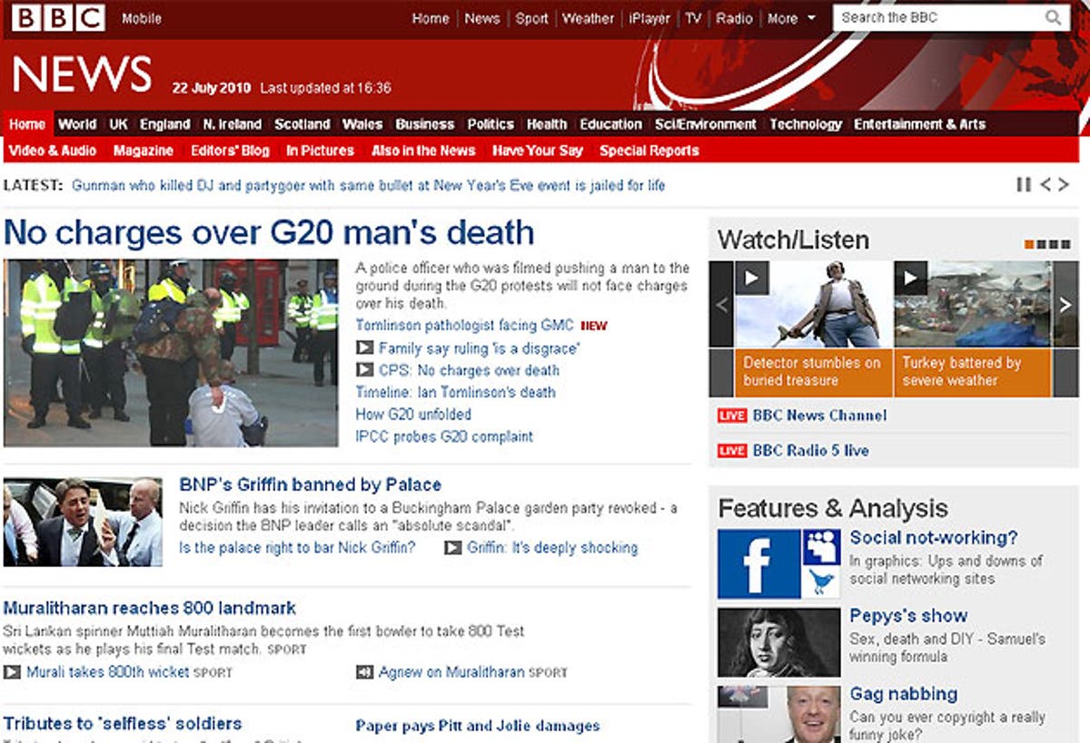 BBC website sticking with 'chaotic' new look | The Independent | The ...