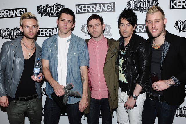 Ian Watkins, second from right, with Lostprophets