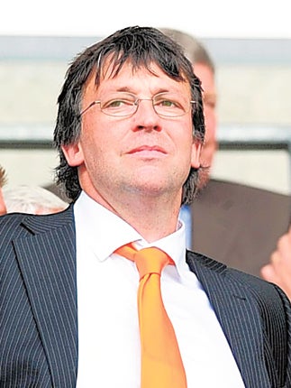 Karl Oyston at Blackpool's maiden Premier League game