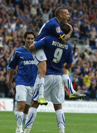 Jay Bothroyd scored Cardiff's second goal in the victory over Portsmouth