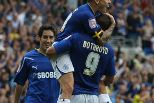 Jay Bothroyd scored Cardiff's second goal in the victory over Portsmouth