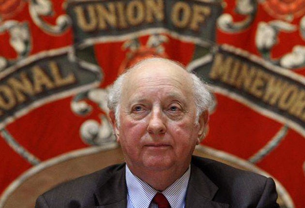 Arthur Scargill at a public meeting in London on the 25th anniversary of the miners' strike in 2009