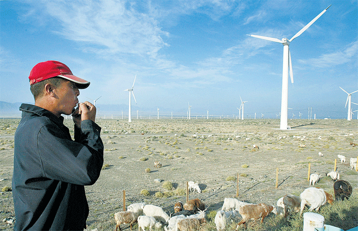 Wind of change: China, the world’s largest carbon emitter, is trying to become more energy-efficient with numerous wind farms