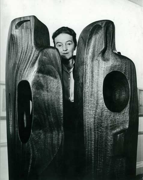This portrait for 'Vogue' was taken to celebrate the publication of 'Barbara Hepworth: Carvings and Drawings'. Hepworth had just allowed a film to be made of her working life with a commentary by Jacquetta Hawkes; in 1954 she received her first career retrospective, at the Whitechapel Gallery