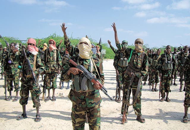 Al Shabaab militants in the Mogadishu region.