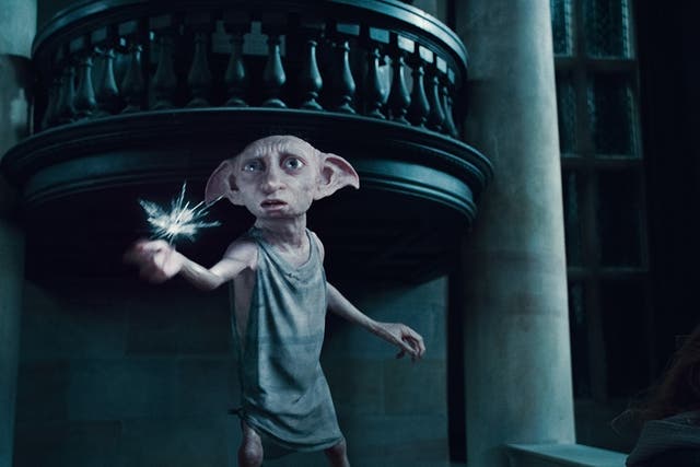 House elf Dobby, looking much more alive than he does in the studio's exhibit