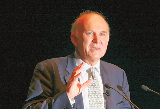 News of the talks follows warnings from both Business Secretary Vince Cable (pictured) and Deputy Prime Minister Nick Clegg about banks paying big bonuses given the state of the economy