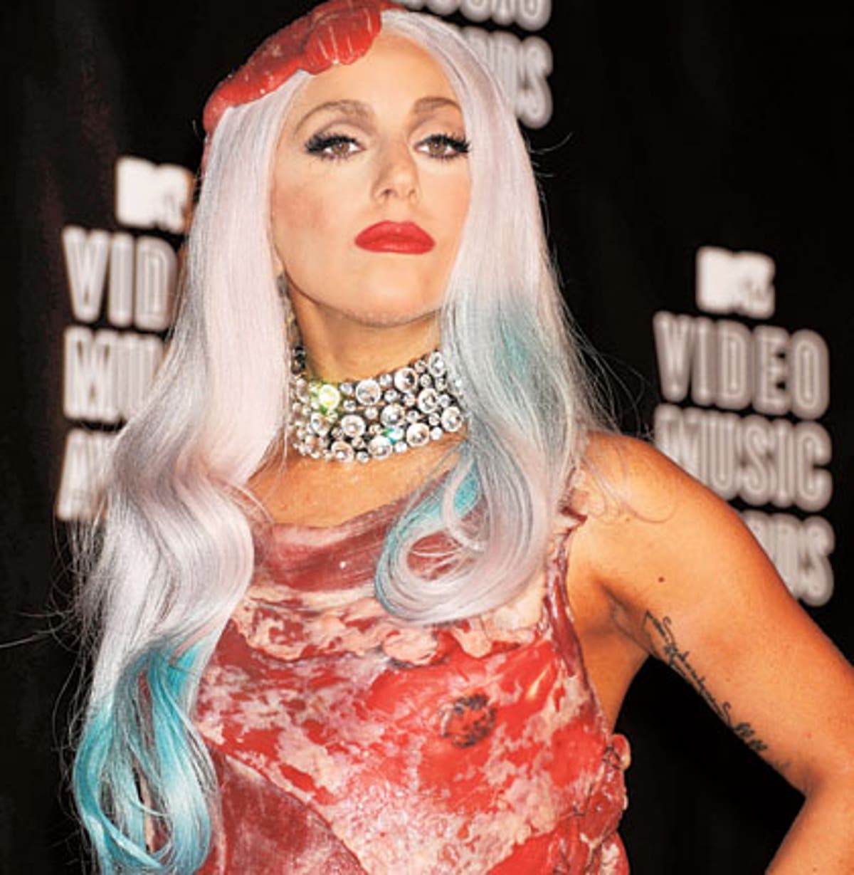 Lady Gaga's meat dress is preserved for ever as beef jerky The