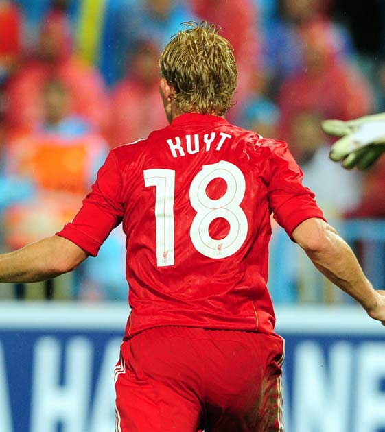 Kuyt was in the side that lost 2-1 to Blackpool