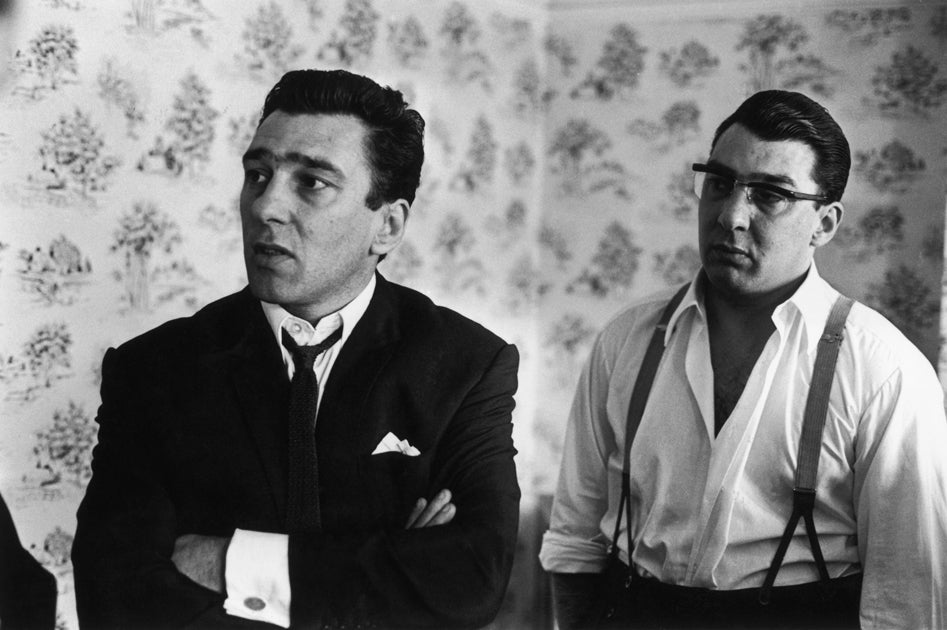 The Kray twins Reggie (L) and Ronnie in August 1966