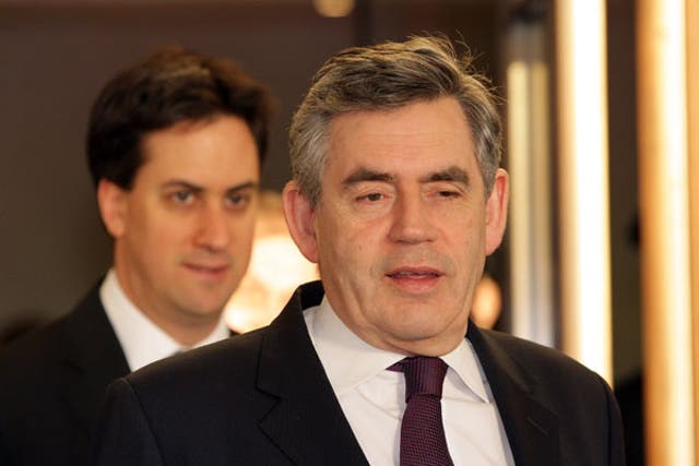 Ed Miliband and Gordon Brown in 2010