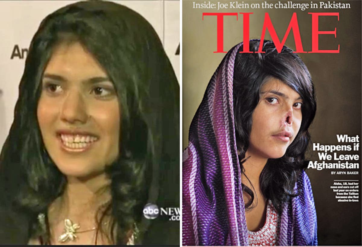 Почему мусульманам нельзя отрезать уши. Айша би би Афганская девушка. Девушка которой отрезали нос. Афганская девушка Аиша. Афганская девушка без носа.