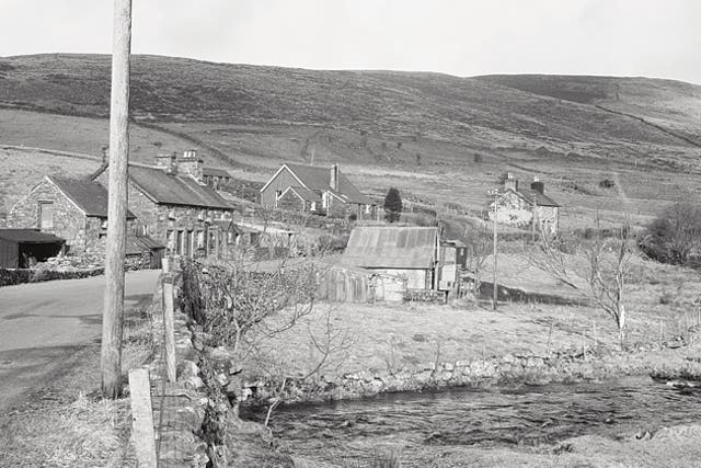 The village of Capel Celyn in the 1950s before it was submerged for a reservoir to serve Liverpool