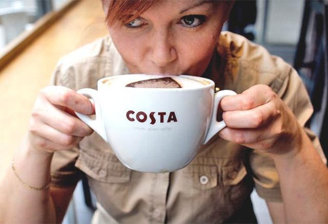 A reusable cup in use at Costa Coffee  