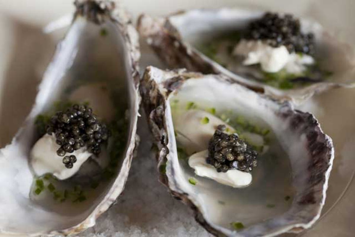 Oysters in Champagne jelly with cucumber and caviar The Independent