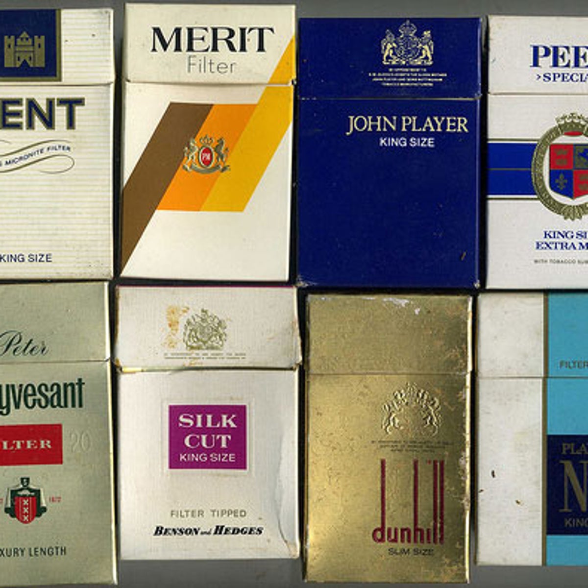 british cigarette name Some (not all) 1970s UK King Size Brands New cigarette packaging may filter