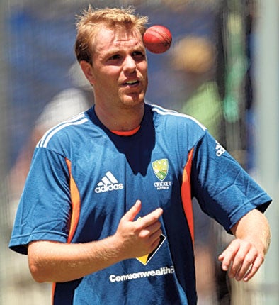 Michael Beer takes part in a nets session at the Waca