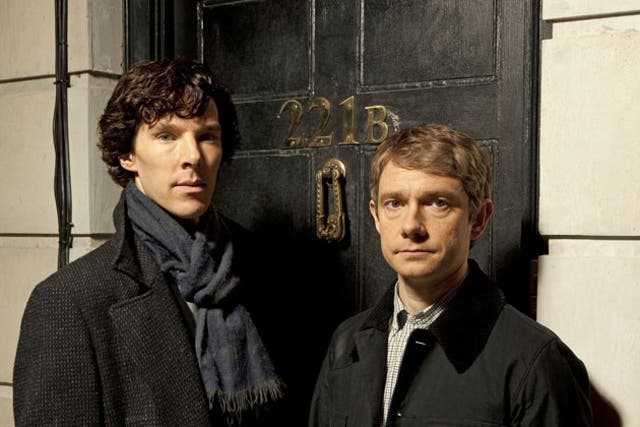 Benedict Cumberbatch and Martin Freeman as Holmes and Watson in Sherlock