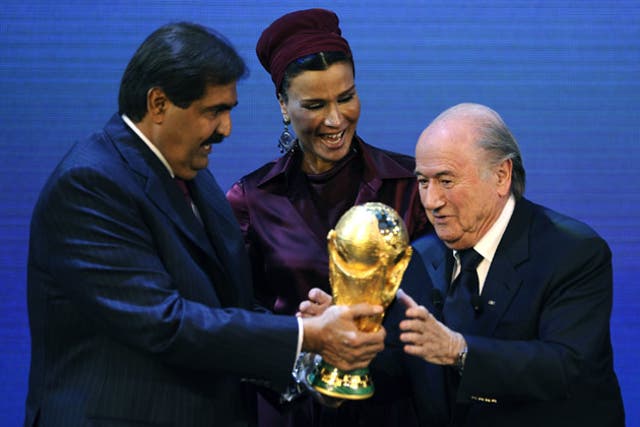 Sepp Blatter awards Qatar the 2022 World Cup
