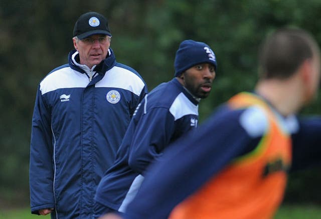 The former Manchester City manager oversees training at new club Leicester
