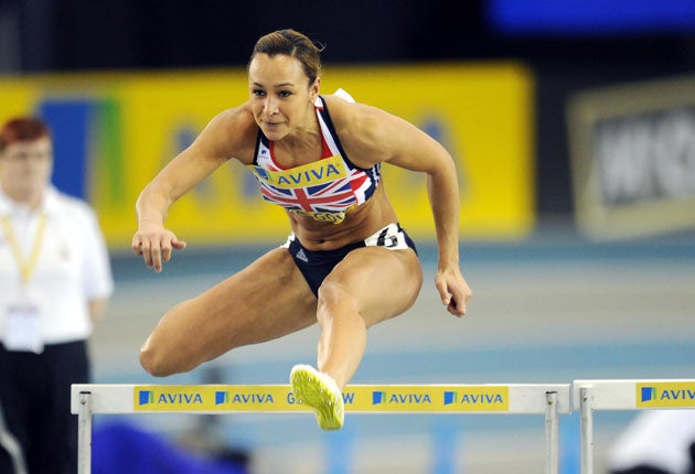 Jessica Ennis will be back in competitive action next month after an ankle injury in February ended her indoor season