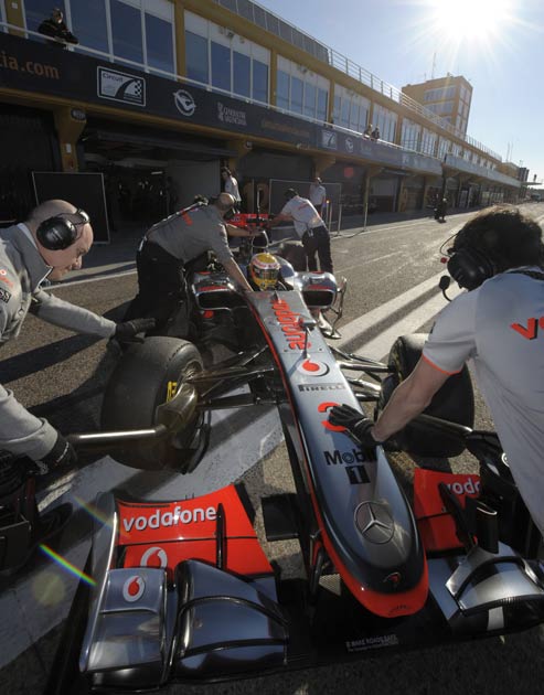 Lewis Hamilton testing McLaren's MP4-26