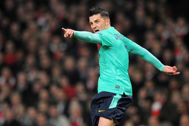 Villa scored in Barcelona's 2-1 defeat at The Emirates