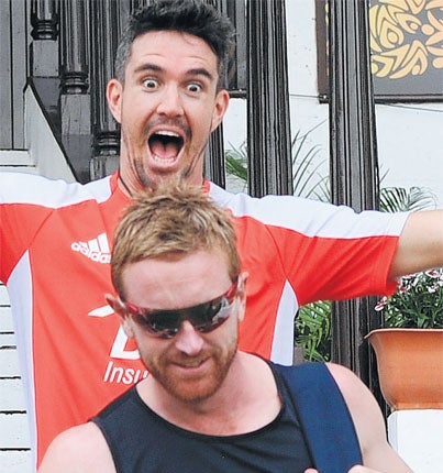 Kevin Pietersen and Paul Collingwood in high spirits