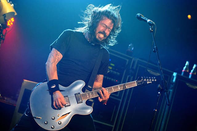 Dave Grohl played a short set on the night