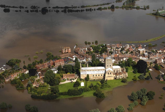 Flooding in Tewkesbury, Gloucestershire, in 2007