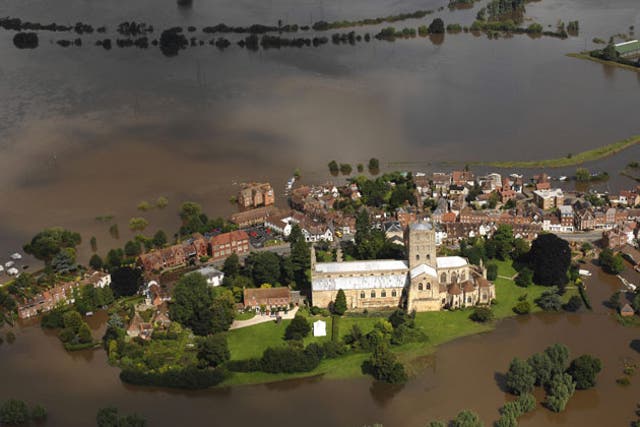 Flooding in Tewkesbury, Gloucestershire, in 2007