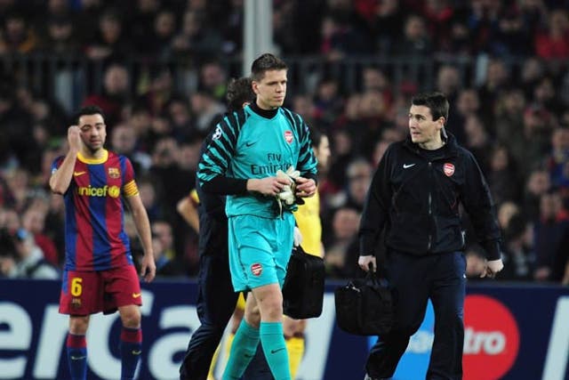 Szczesny picked up his injury in the defeat to Barcelona